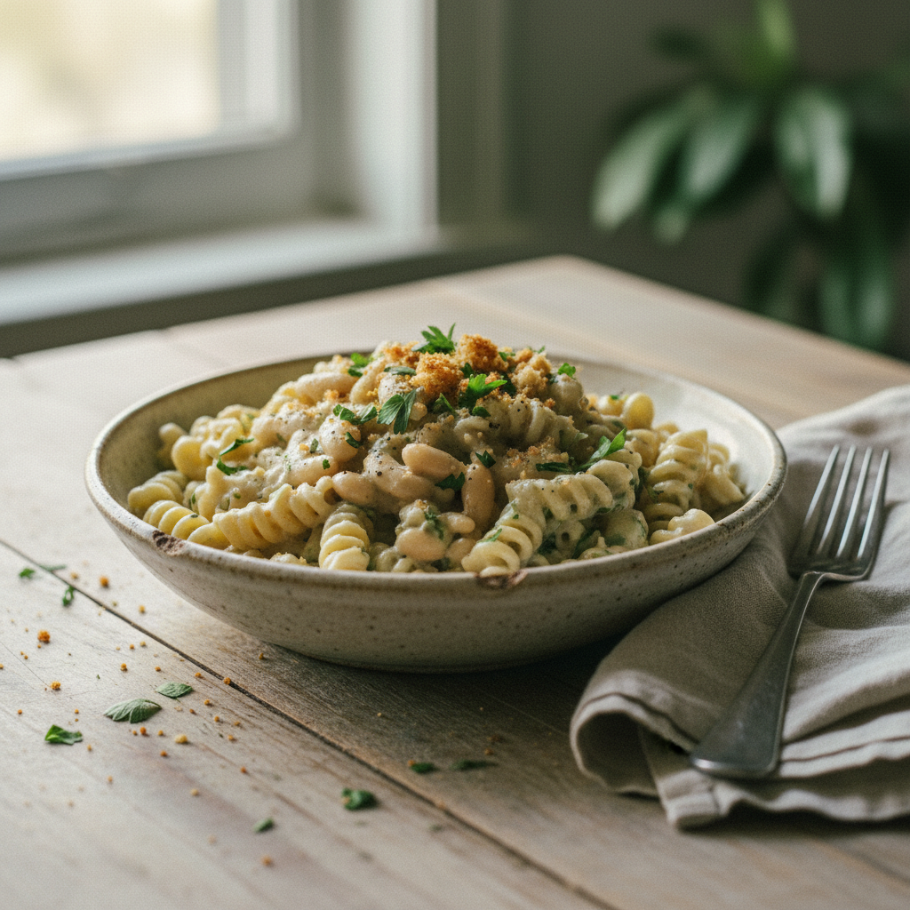 Creamy White Bean Pasta: High-Protein Vegan Recipe