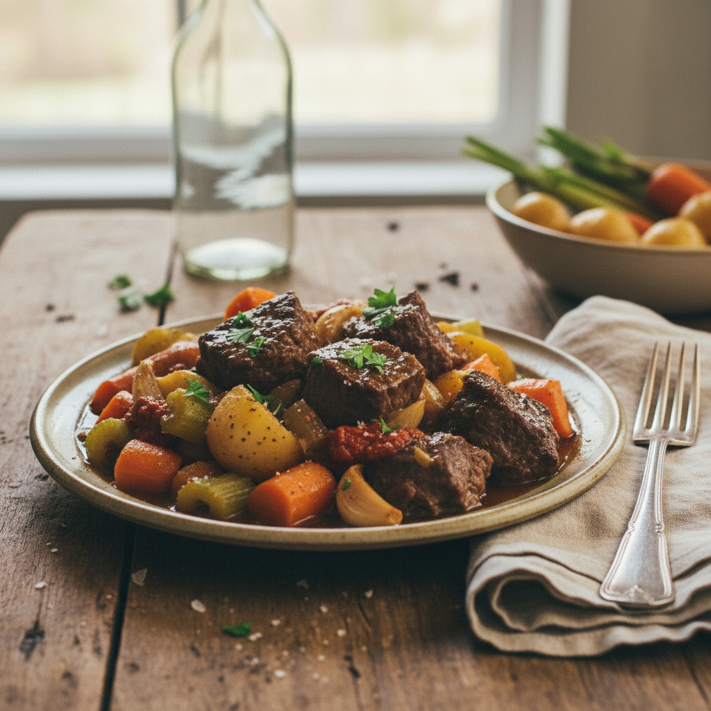 Dutch Oven Braise with Beef, Carrots and Potatoes