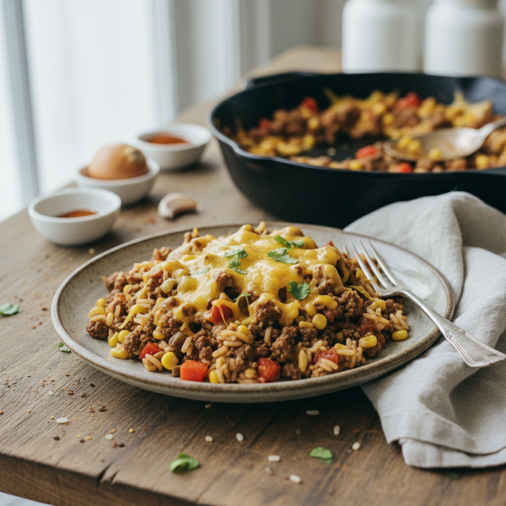 Ground Beef Taco Rice Skillet Recipe for Busy Nights