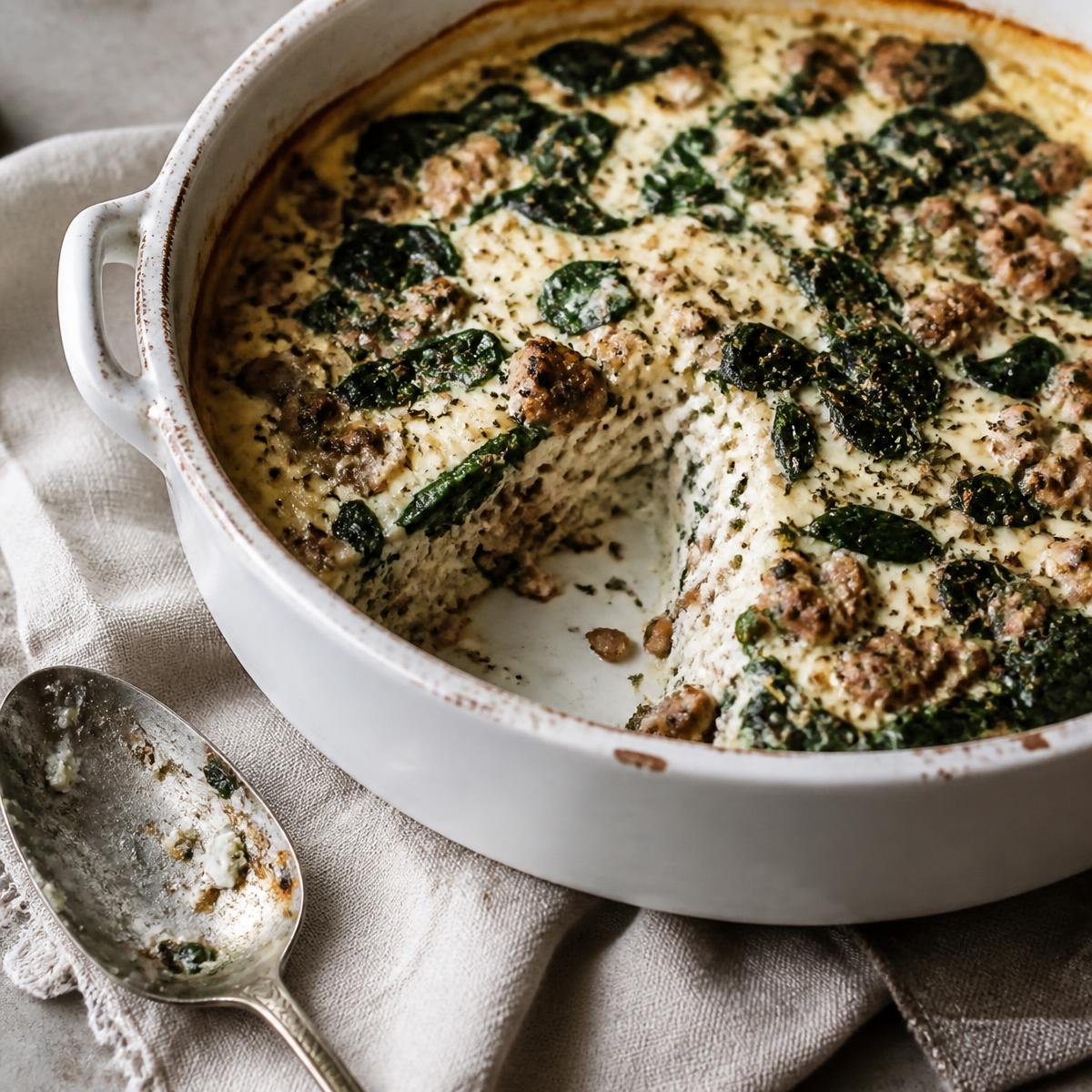 Protein-Packed Spinach and Turkey Breakfast Bake