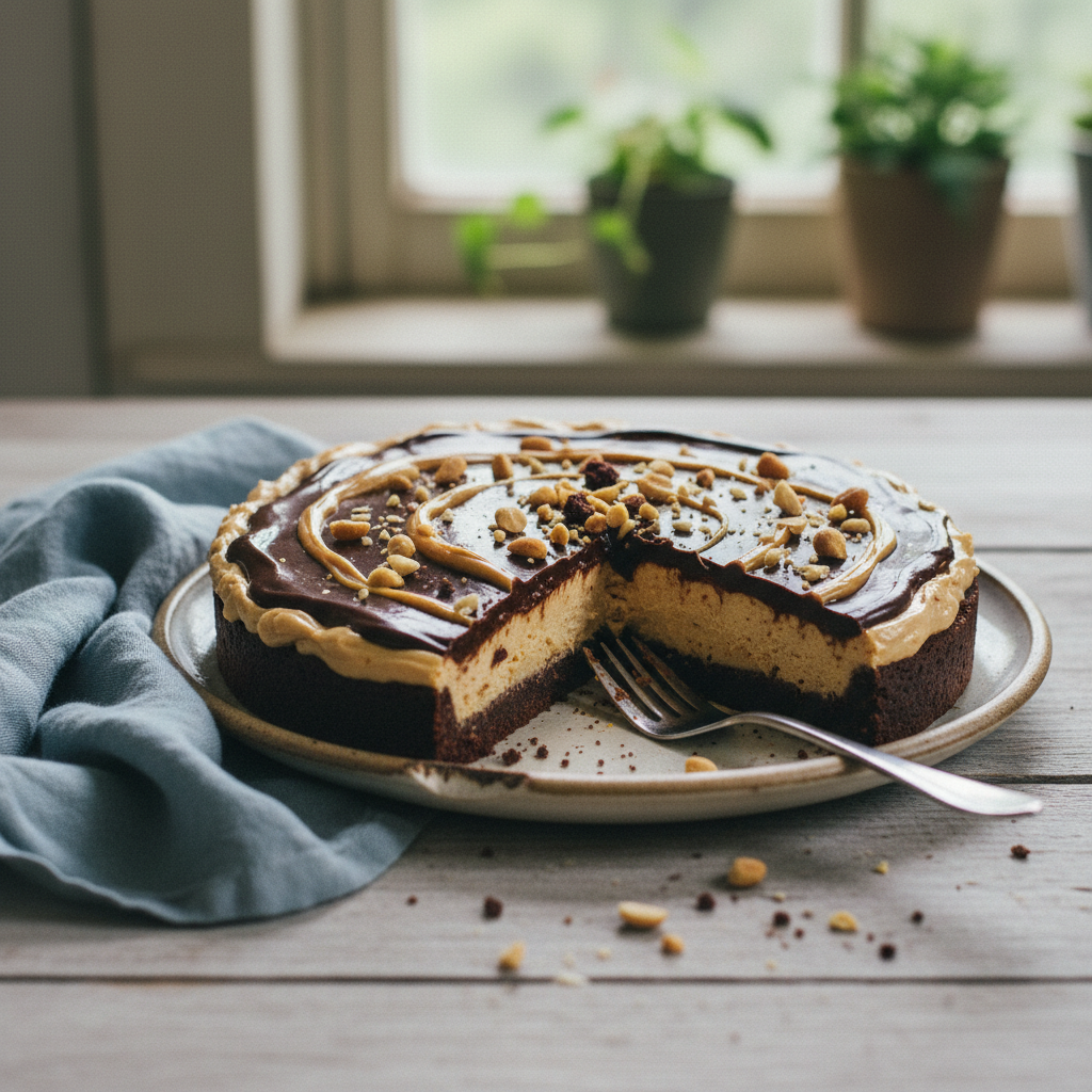 Keto Peanut Butter Brownie Tart: Easy Low Carb Dessert