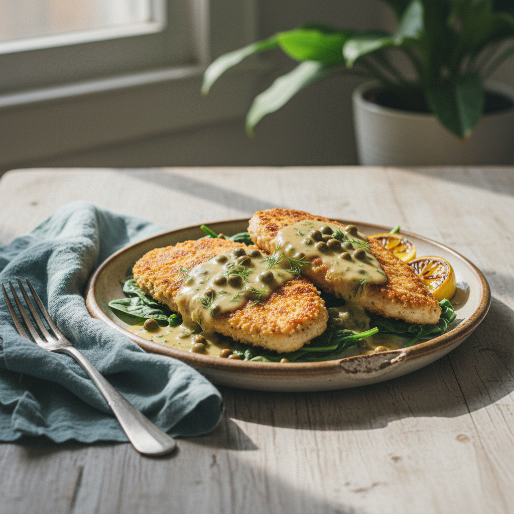 Low FODMAP Lemon Herb Chicken Piccata - Kitchen Tutor
